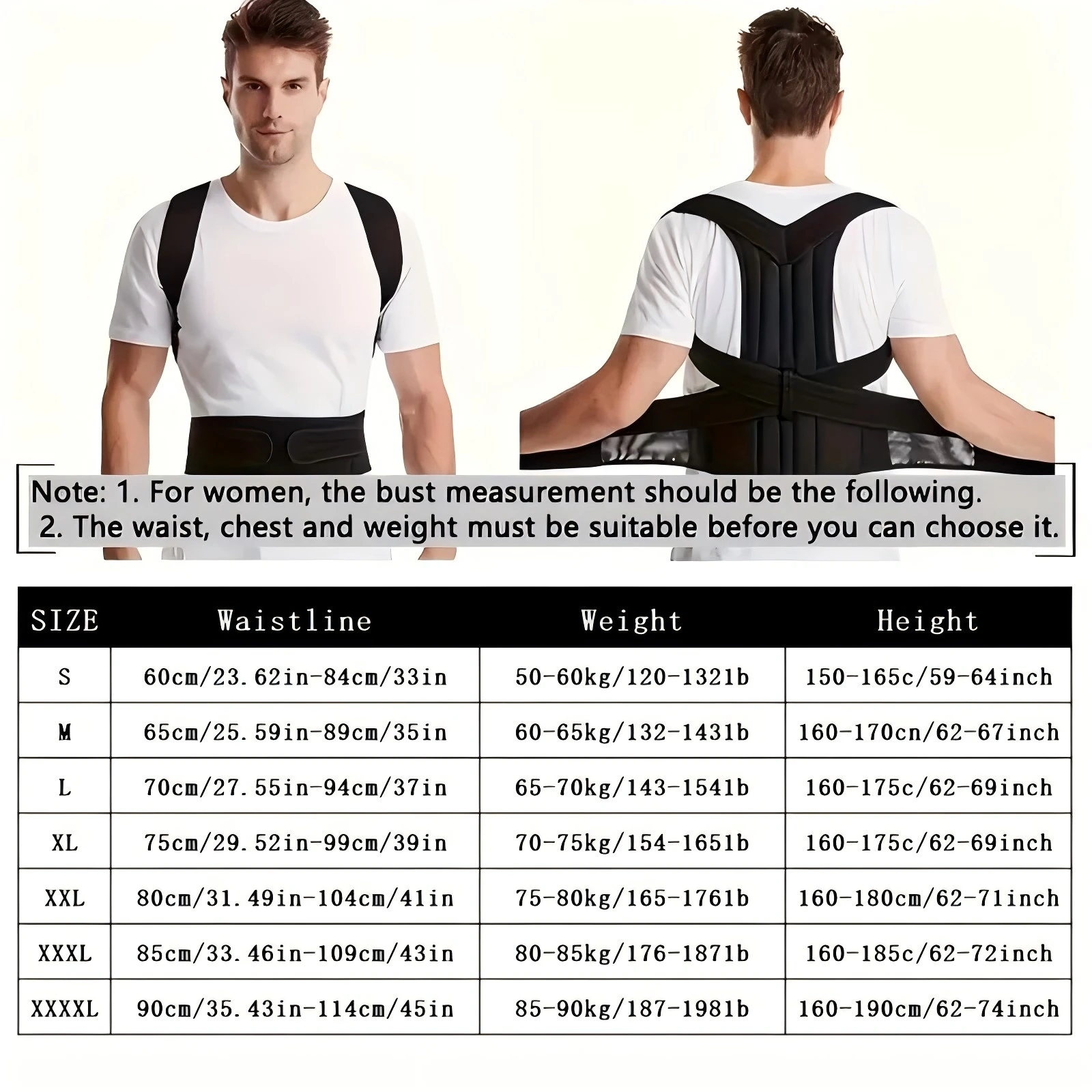 Back Brace Posture Corrector Belt for Women & Men Back Lumbar Support, Adjustable Shoulder Posture Support for Improve Scoliosis - Image 5
