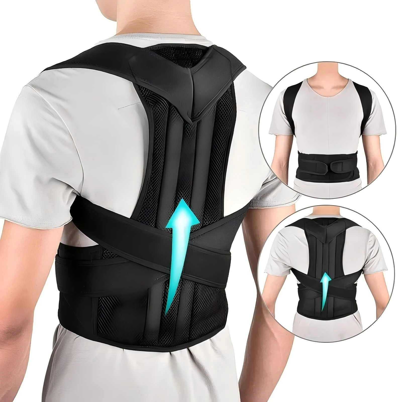 Back Brace Posture Corrector Belt for Women & Men Back Lumbar Support, Adjustable Shoulder Posture Support for Improve Scoliosis