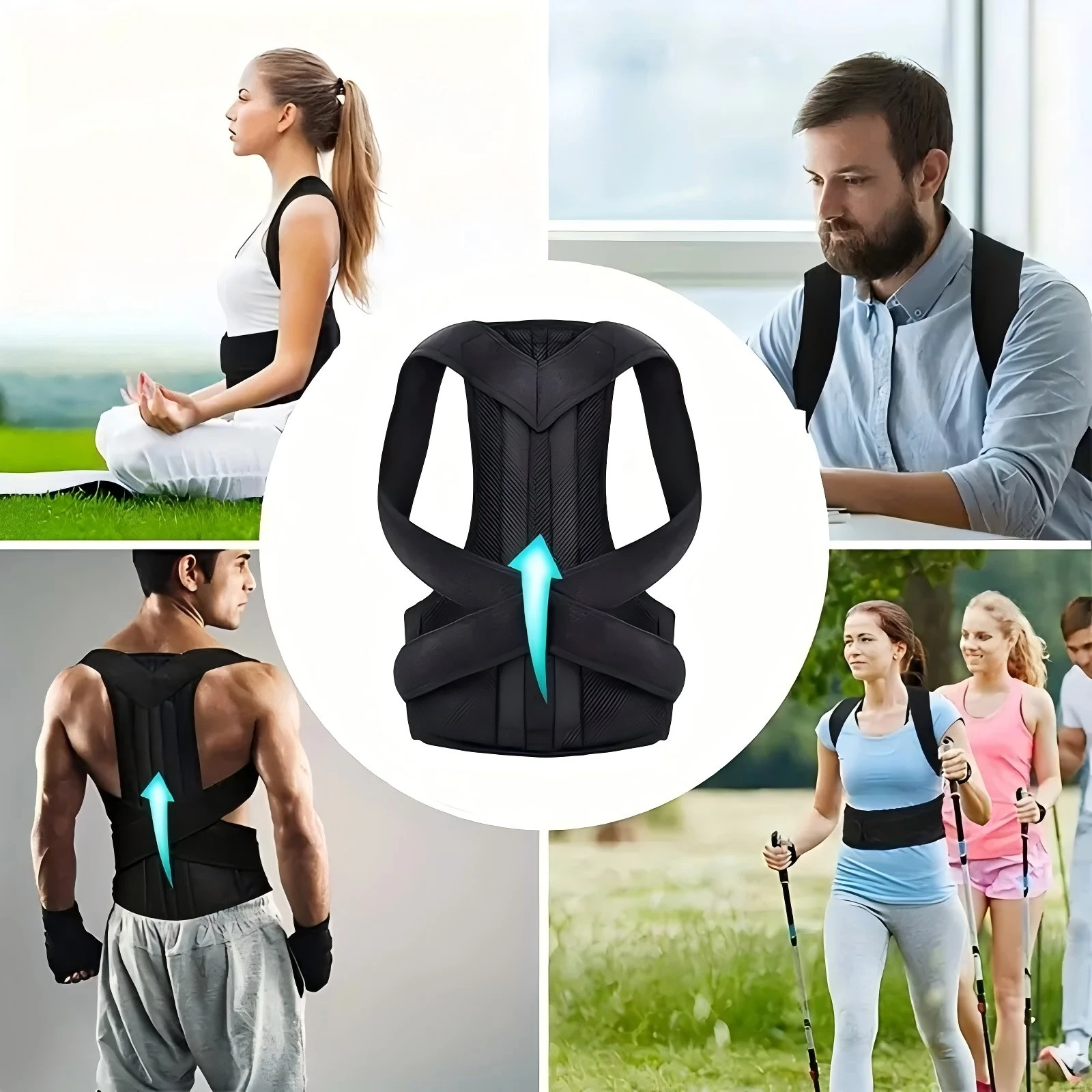 Back Brace Posture Corrector Belt for Women & Men Back Lumbar Support, Adjustable Shoulder Posture Support for Improve Scoliosis - Image 4