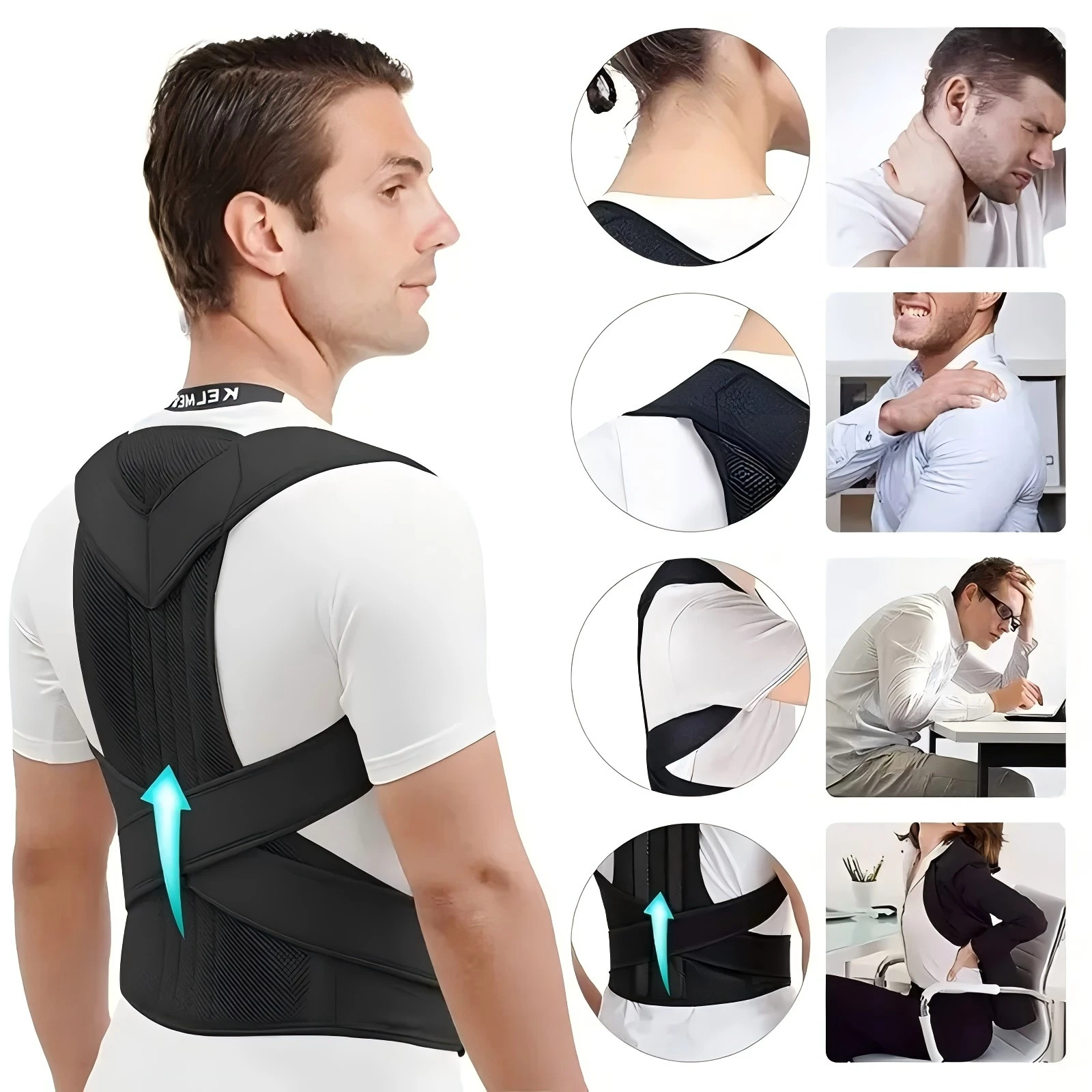 Back Brace Posture Corrector Belt for Women & Men Back Lumbar Support, Adjustable Shoulder Posture Support for Improve Scoliosis - Image 2